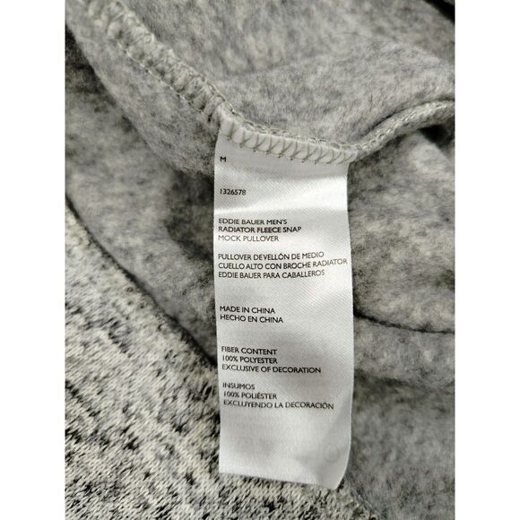 Eddie Bauer Radiator Fleece Mens Medium Gray Gorpcore Outdoors Snap Front Hiking - Picture 5 of 14